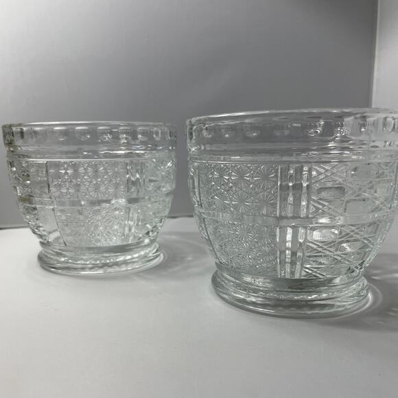 Pair of Vintage Pressed Glass Jam‎ Jars or Candy Dishes - Picture 3 of 10